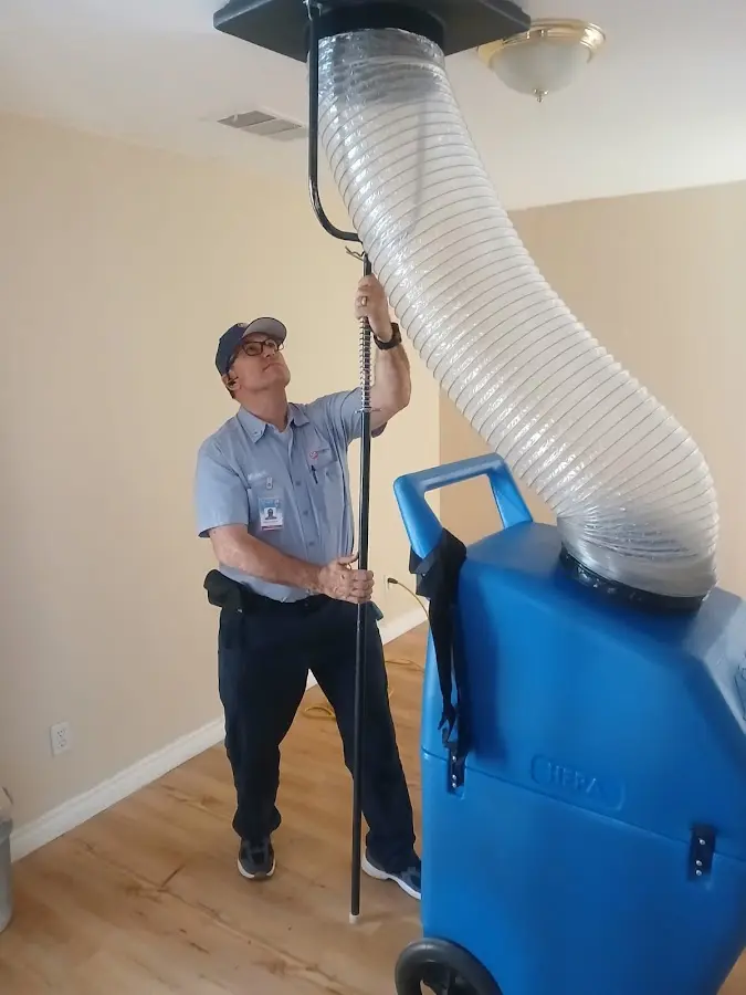 Mini Split Installation technician using HEPA equipment in Los Lunas
